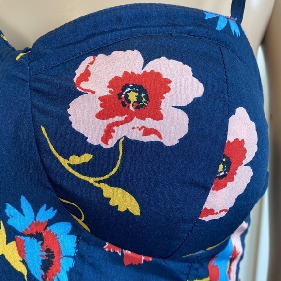 Band of gypsies - summer blue dress with flowers design - size medium - Picture 5 of 16